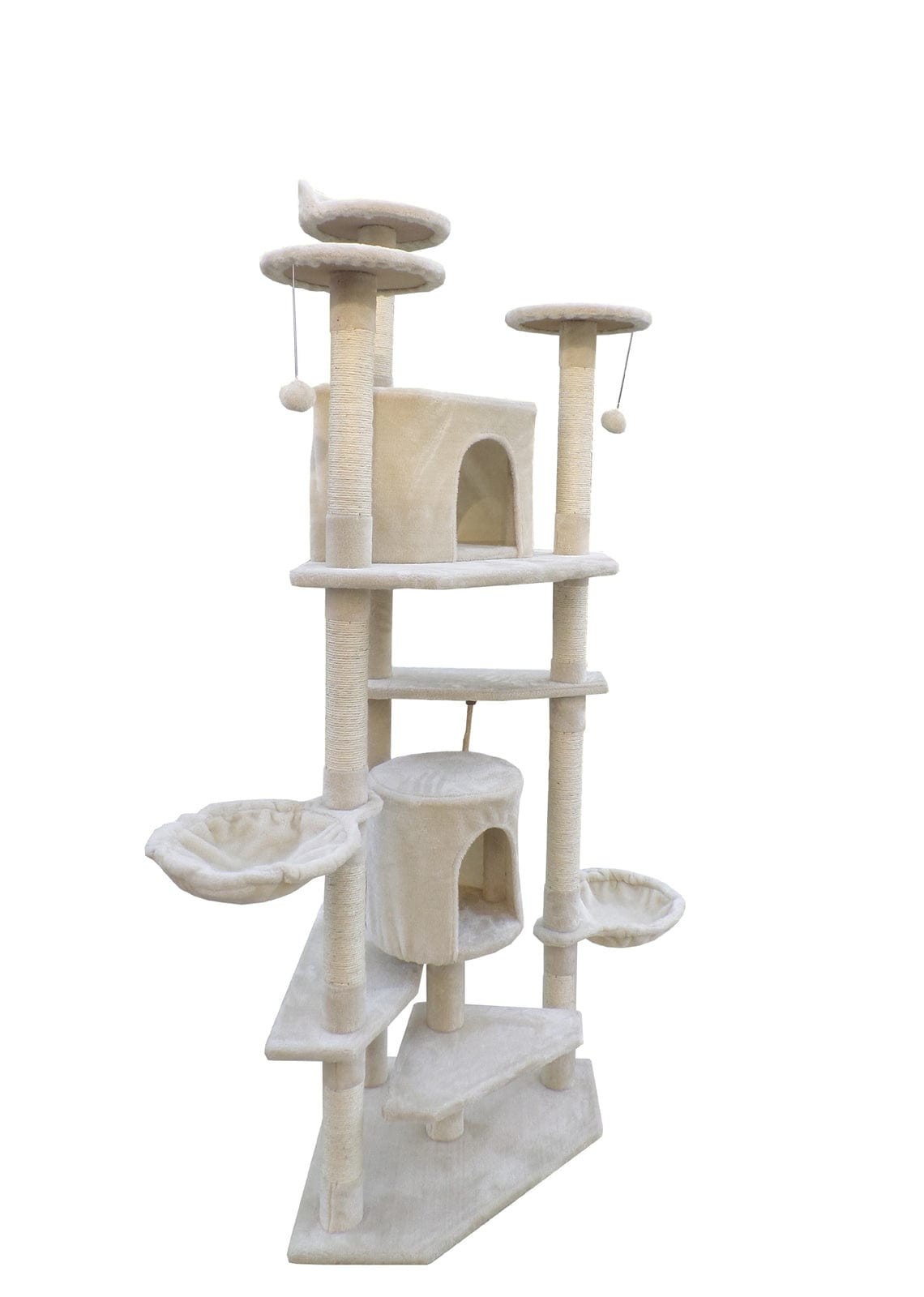 YES4PETS Cat Tower YES4PETS 200 cm Cat Scratching Post Tree Scratcher Corner Tower Furniture- Beige
