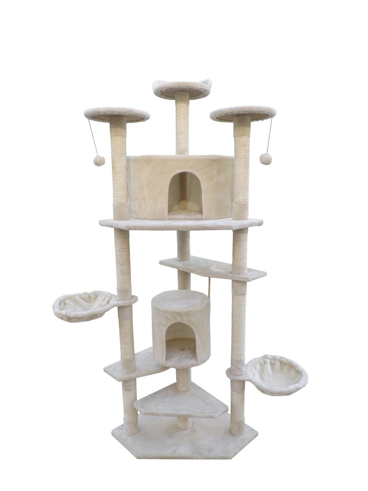 YES4PETS Cat Tower YES4PETS 200 cm Cat Scratching Post Tree Scratcher Corner Tower Furniture- Beige