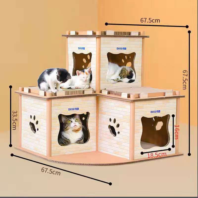 YES4PETS Cat Tower YES4PETS Cat Cardboard House Tower Condo Scratcher Pet Post Pad Mat Furniture