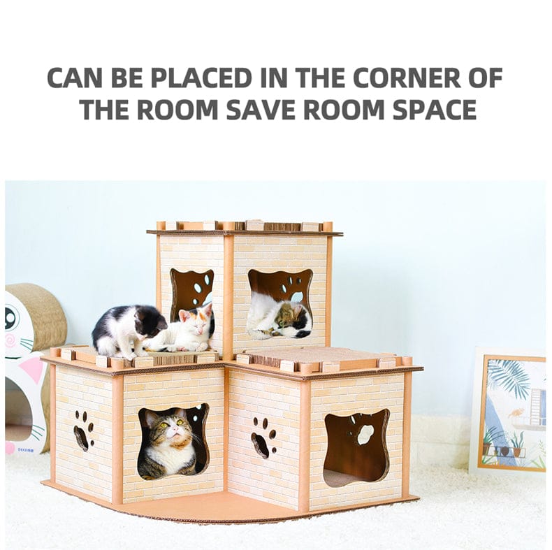 YES4PETS Cat Tower YES4PETS Cat Cardboard House Tower Condo Scratcher Pet Post Pad Mat Furniture