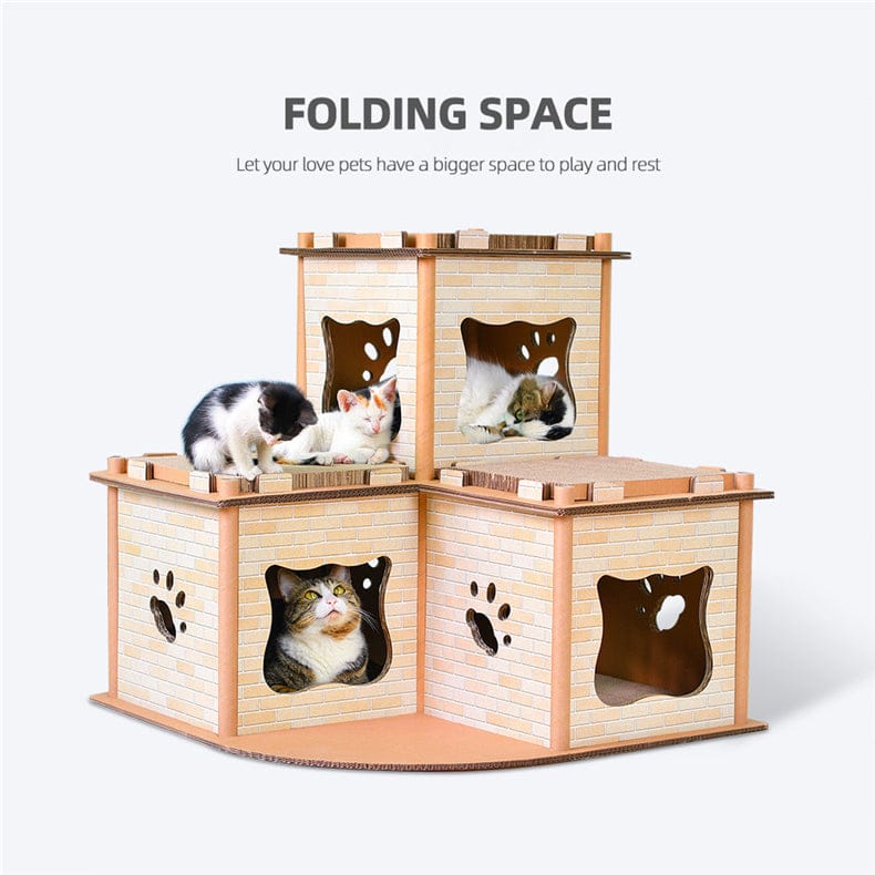 YES4PETS Cat Tower YES4PETS Cat Cardboard House Tower Condo Scratcher Pet Post Pad Mat Furniture
