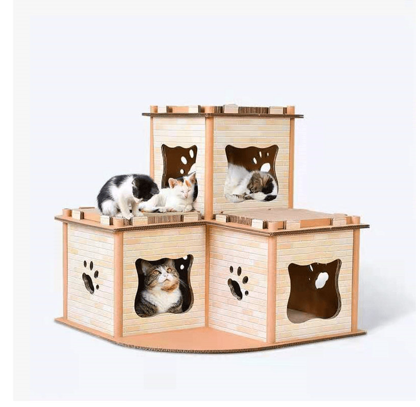 YES4PETS Cat Tower YES4PETS Cat Cardboard House Tower Condo Scratcher Pet Post Pad Mat Furniture