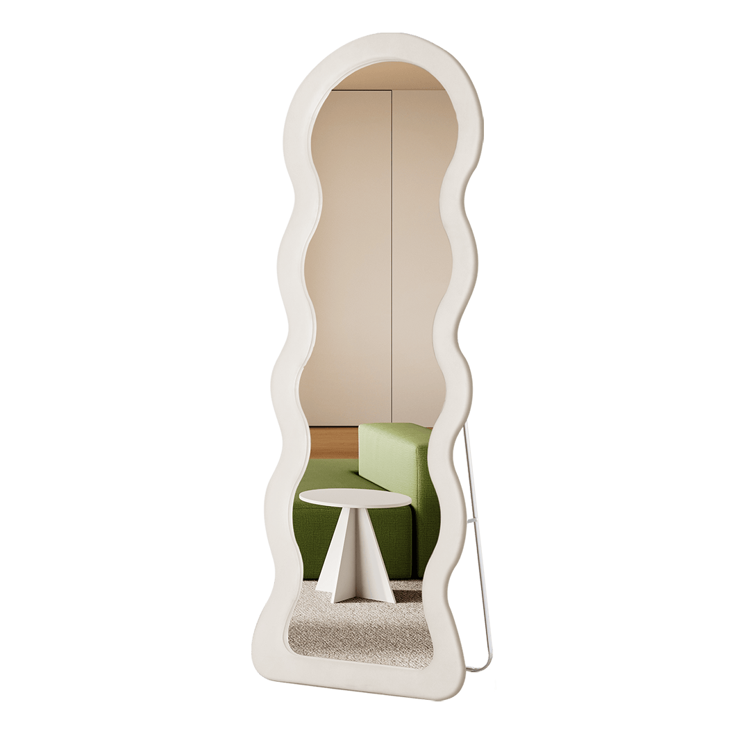 Yezi Mirror Flannel Wavy Framed Full Length Mirror