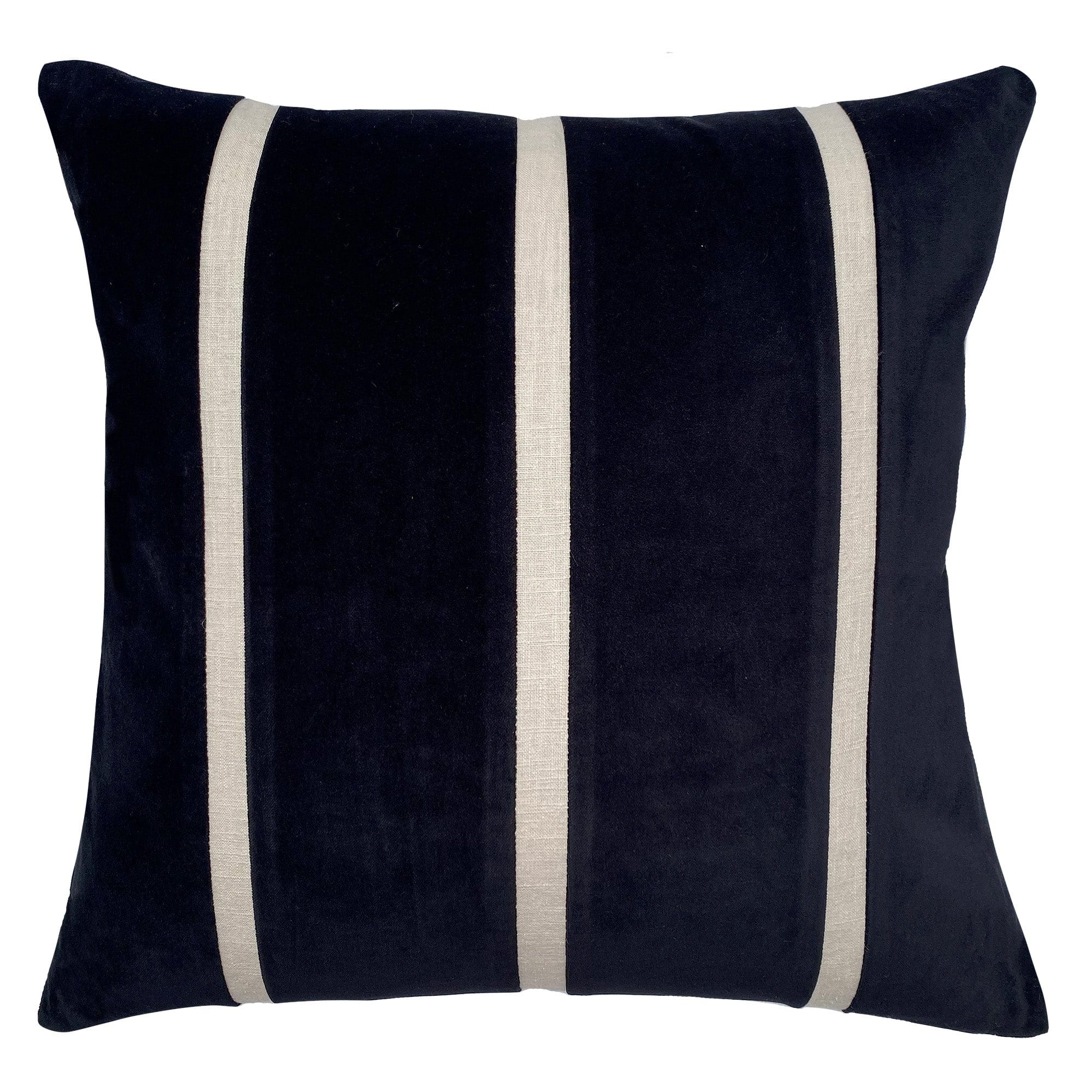 ZAAB Cushion BLACK ZAAB | FERMO 50X50 SINGLE SIDE PLAIN VELVET WITH PANELLING INDOOR CUSHION