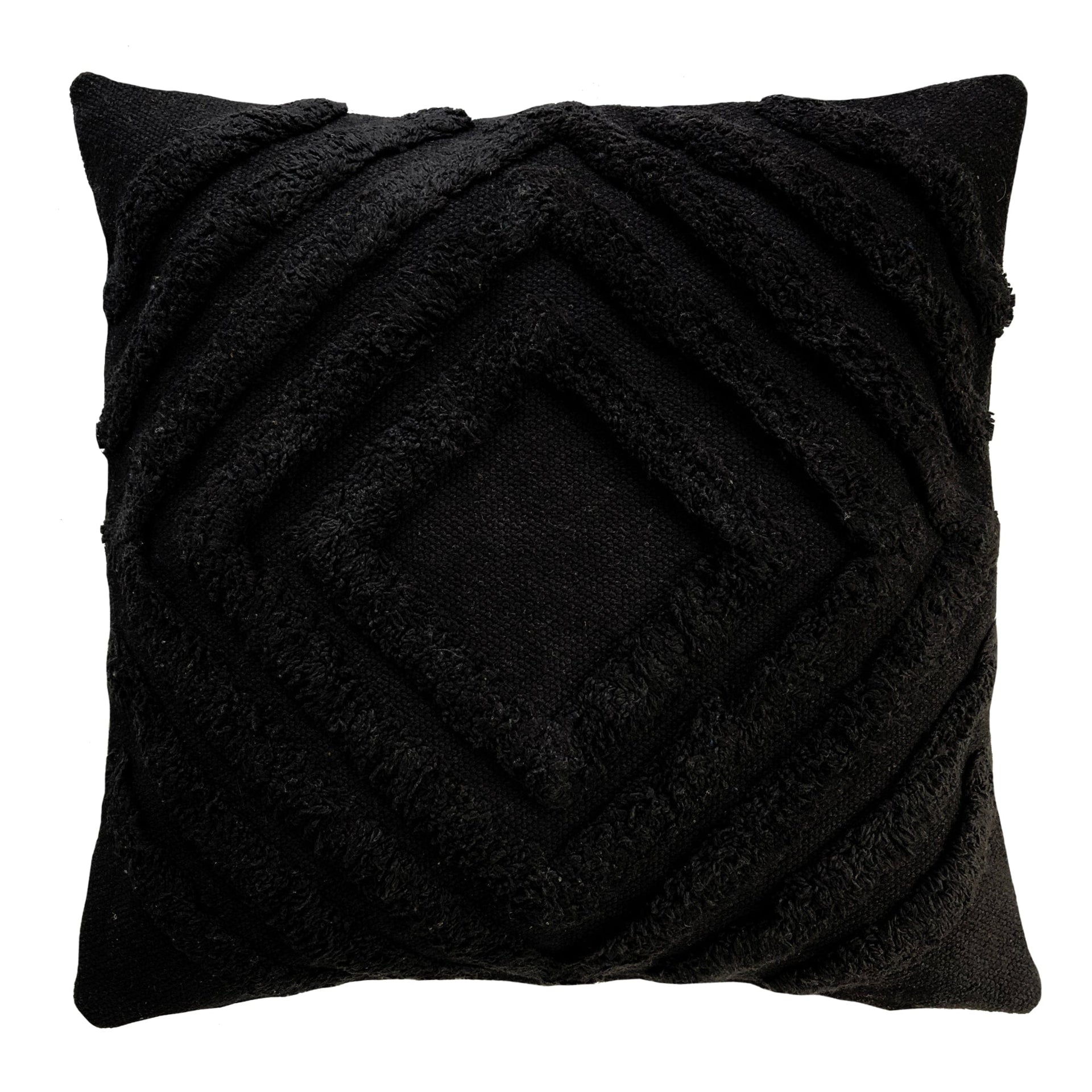 ZAAB Cushion BLACK ZAAB | OSAKA 50X50 TUFTED SINGLE SIDED RECYCLED COTTON INDOOR CUSHION