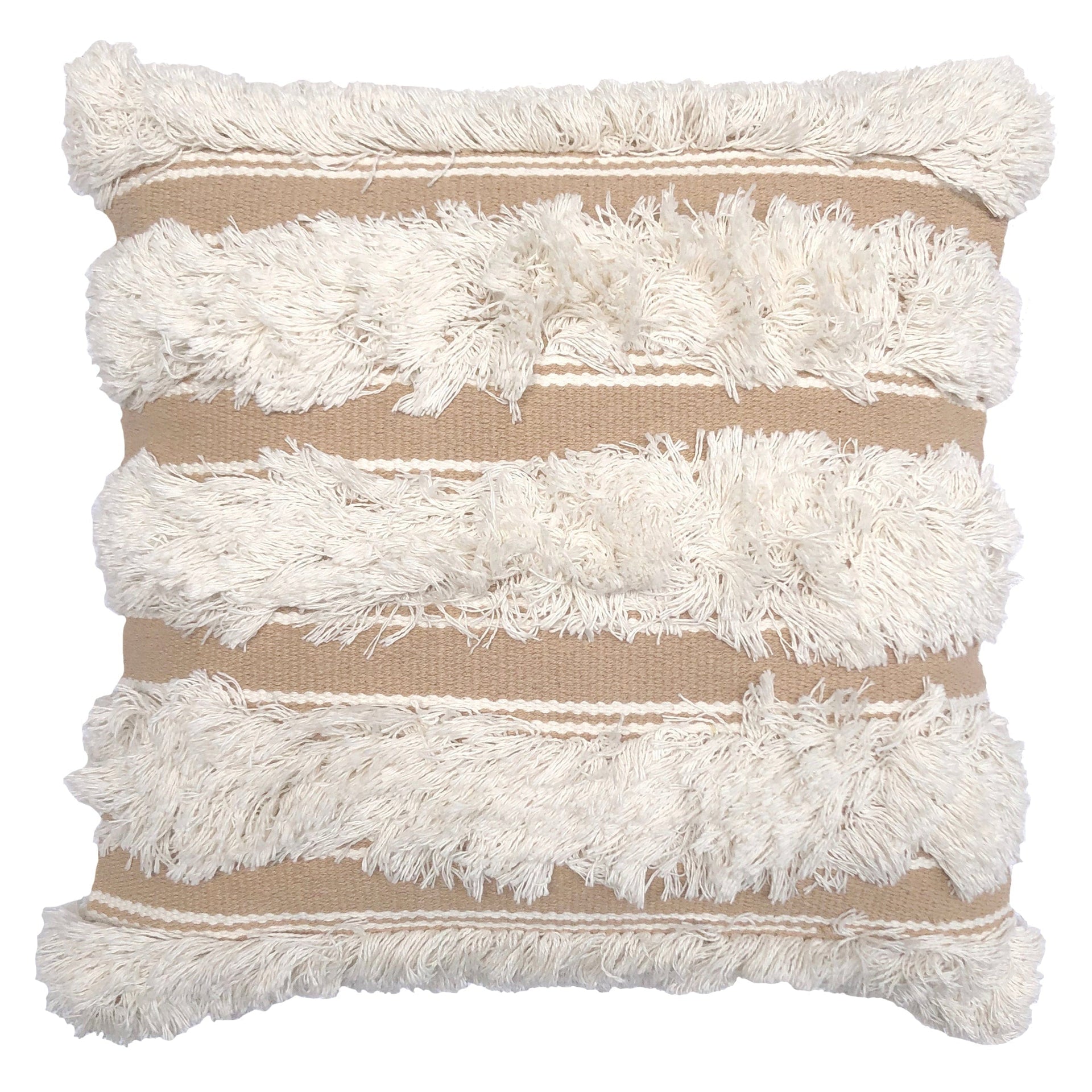 ZAAB Cushion ZAAB | TOMMY NATURAL 50X50 TUFTED SINGLE SIDED RECYCLED COTTON INDOOR CUSHION