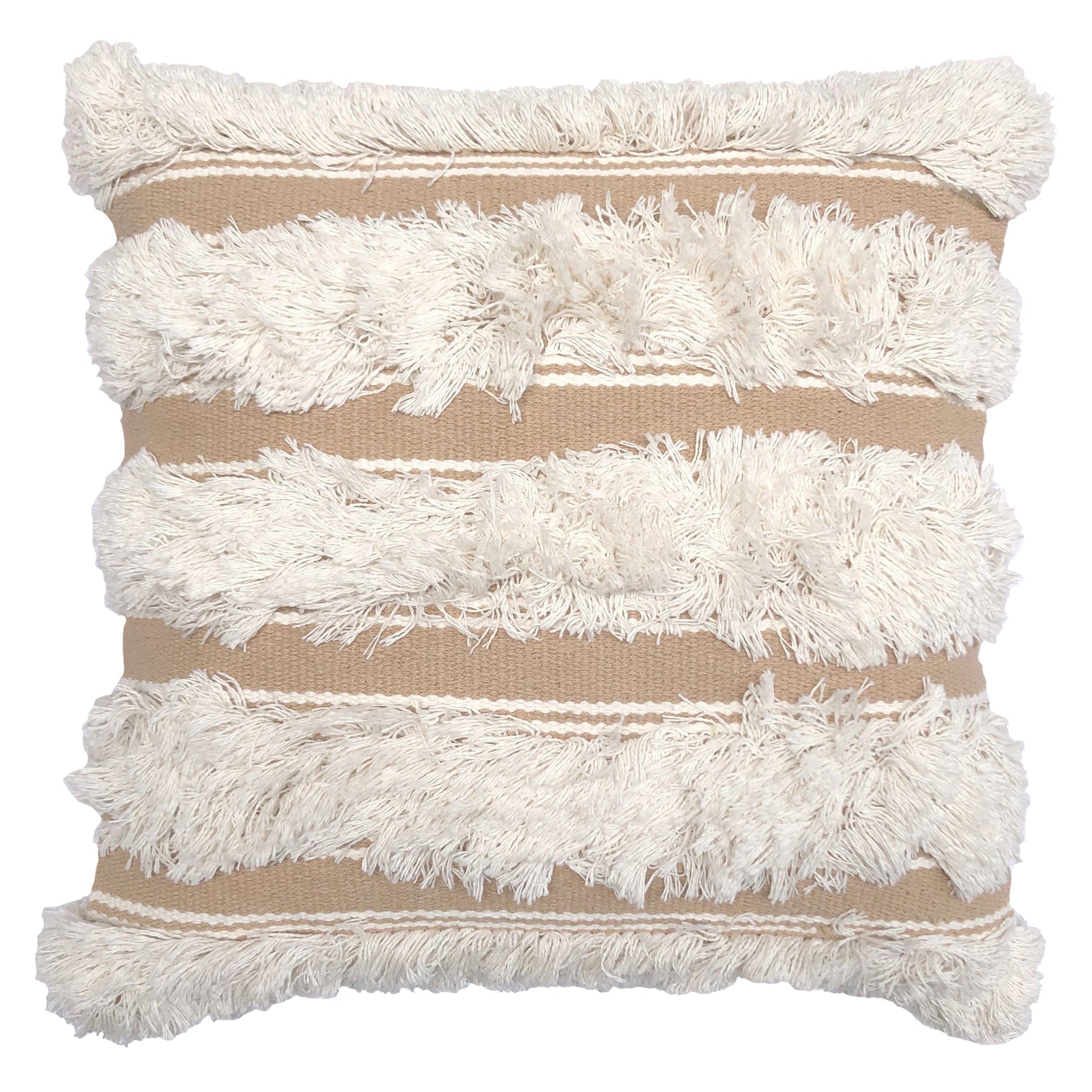 ZAAB Cushion ZAAB | TOMMY NATURAL 50X50 TUFTED SINGLE SIDED RECYCLED COTTON INDOOR CUSHION