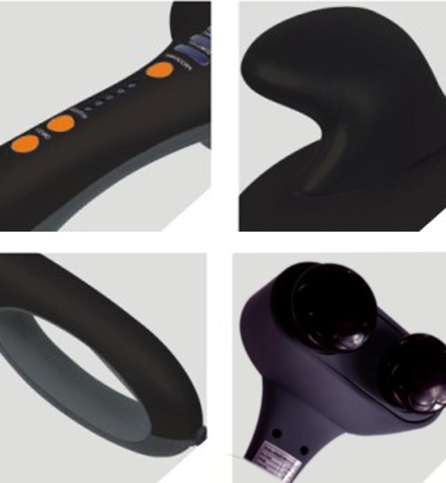 DELUXE HANDHELD INFRARED MASSAGER WITH SOOTHING HEAT BLACK Soga