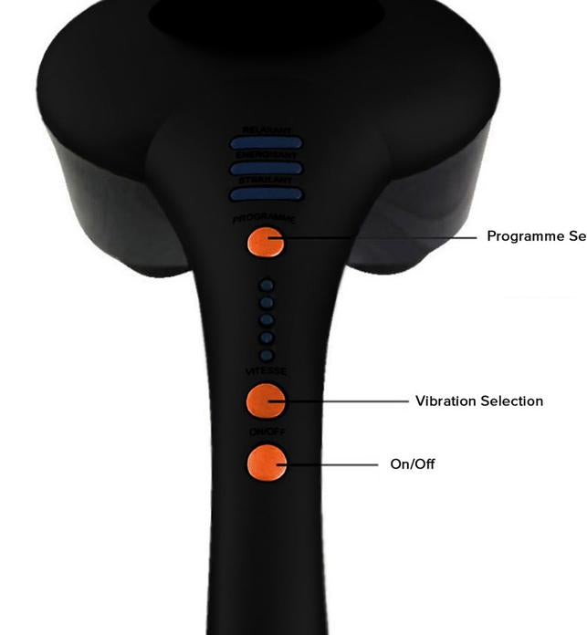 DELUXE HANDHELD INFRARED MASSAGER WITH SOOTHING HEAT BLACK Soga