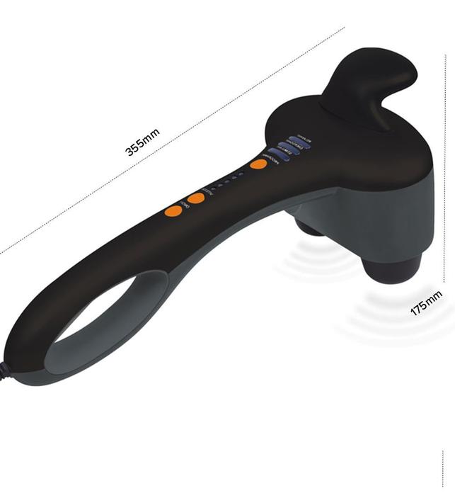 DELUXE HANDHELD INFRARED MASSAGER WITH SOOTHING HEAT BLACK Soga