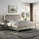 Antique Bedframe Mirrored Work Silver Colour Tufted Headboard Deep Quilting Melbournians Furniture