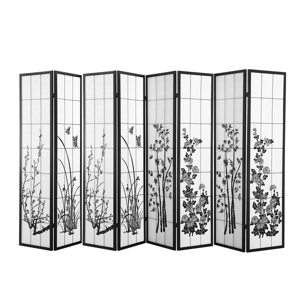 8 Panel Room Divider Privacy Screen Wood Timber Bed Wider Foldable Stand Levede