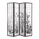 4 Panel Room Divider Screen Door Stand Privacy Fringe Wood Fold Blossom Levede