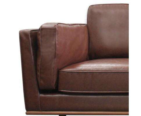 Stylish Leatherette Brown York Sofa  3 Seater Melbournians Furniture
