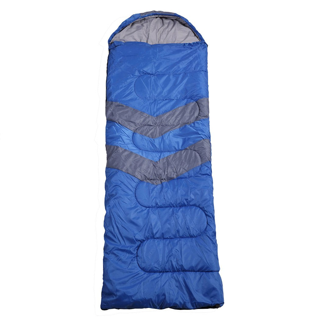 Single Sleeping Bag Bags Outdoor Camping Hiking Thermal -10 deg Tent Blue Mountview