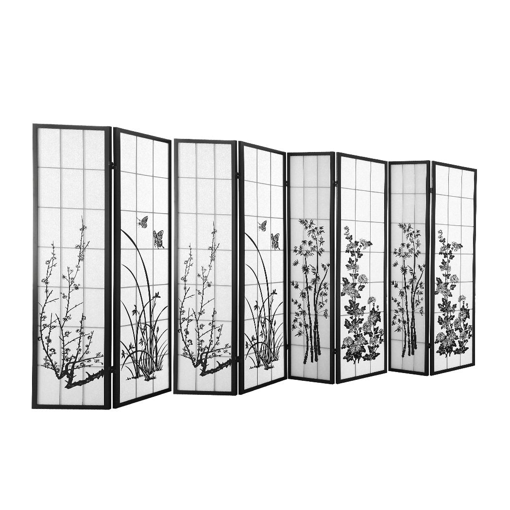 8 Panel Room Divider Privacy Screen Wood Timber Bed Wider Foldable Stand Levede