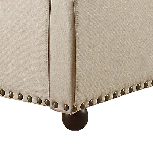Paris Wing Upholstered Bed With Diamond Tufted Detailing - BEIGE Melbournians Furniture