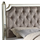 Antique Bedframe Mirrored Work Silver Colour Tufted Headboard Deep Quilting Melbournians Furniture