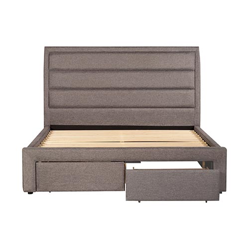 Megan Bed Fabric Light Grey With Storage Drawers Melbournians Furniture