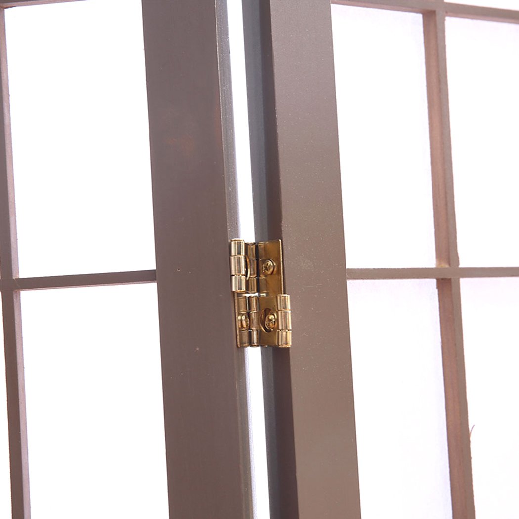 6 Panel Room Divider Screen Door Stand Privacy Fringe Wood Fold Grey Levede