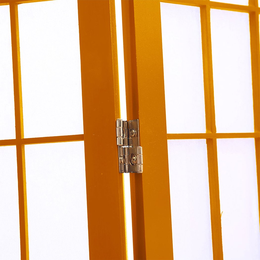 4 Panel Free Standing Foldable  Room Divider Privacy Screen Wood Frame Levede