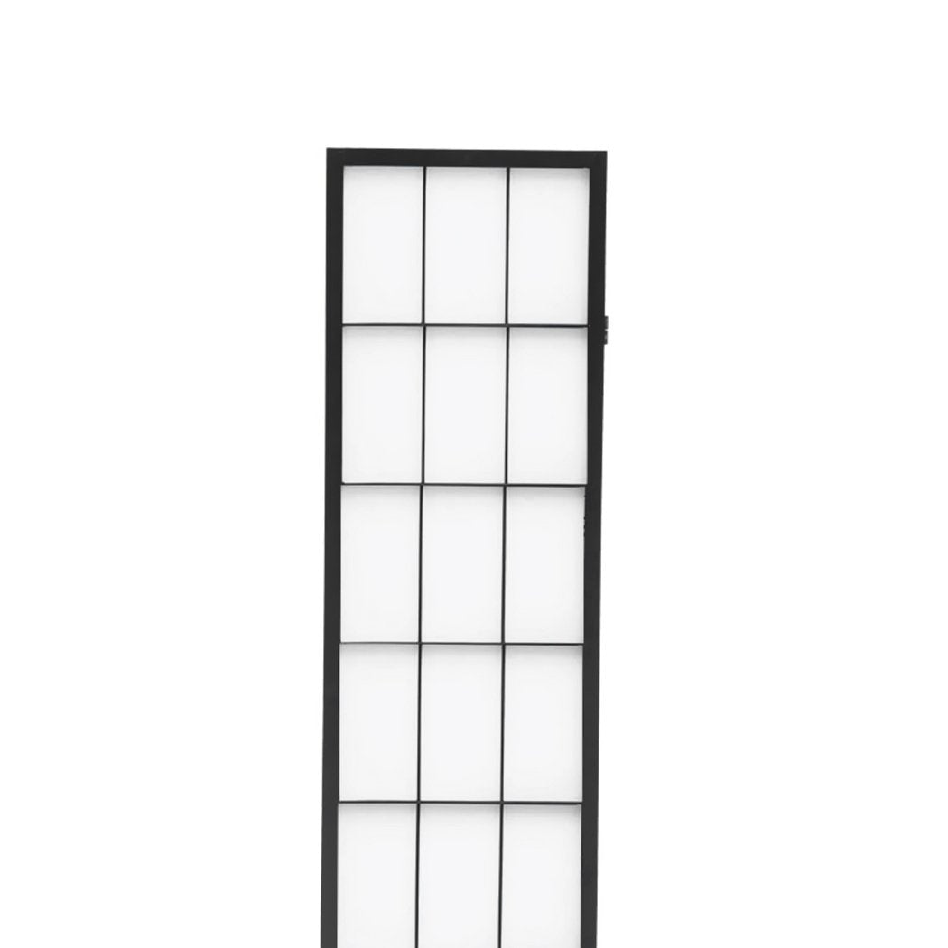 4 Panel Free Standing Foldable  Room Divider Privacy Screen Black Frame Levede