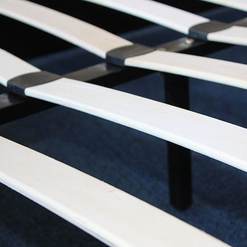 Paris Wing Upholstered Bed With Diamond Tufted Detailing - GREY Melbournians Furniture