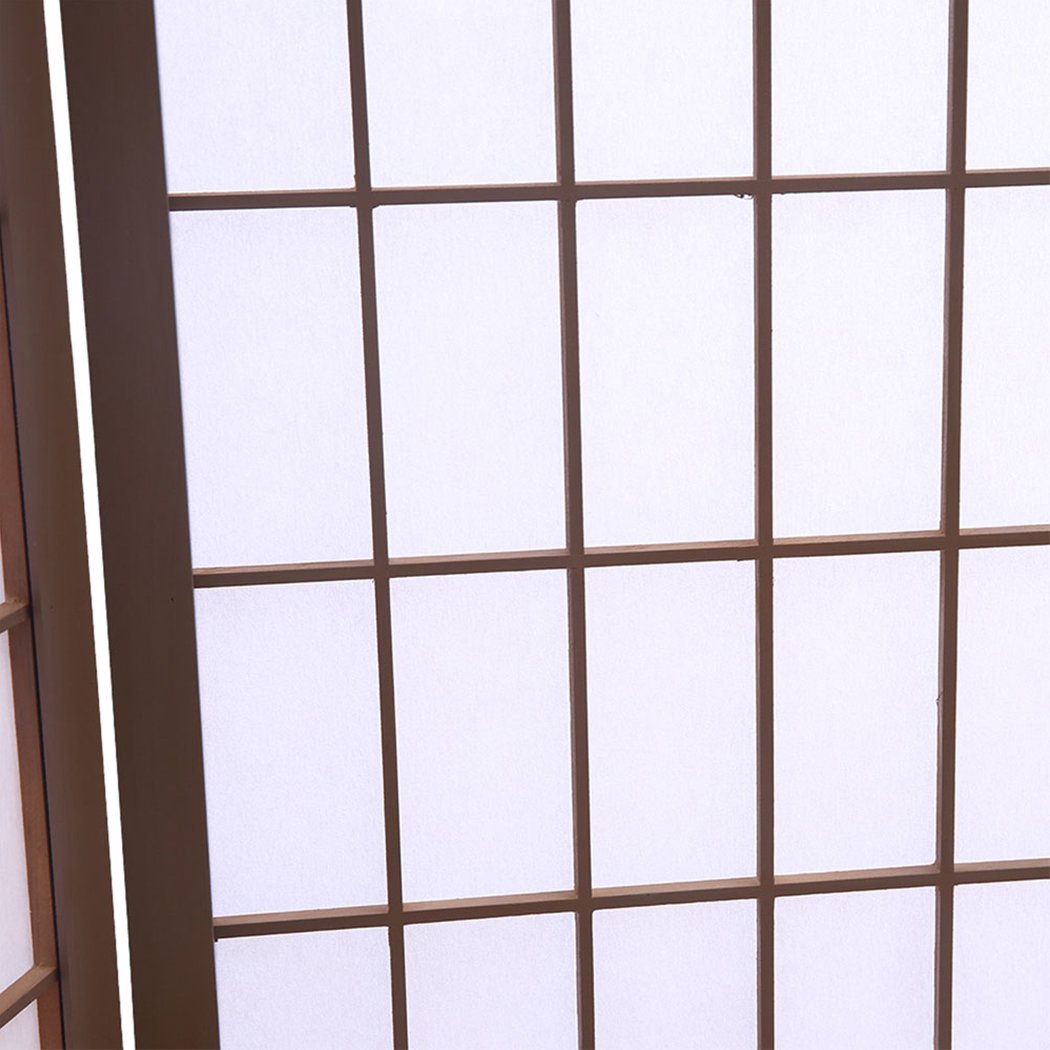 3 Panel Room Divider Screen Door Stand Privacy Fringe Wood Fold Grey Levede