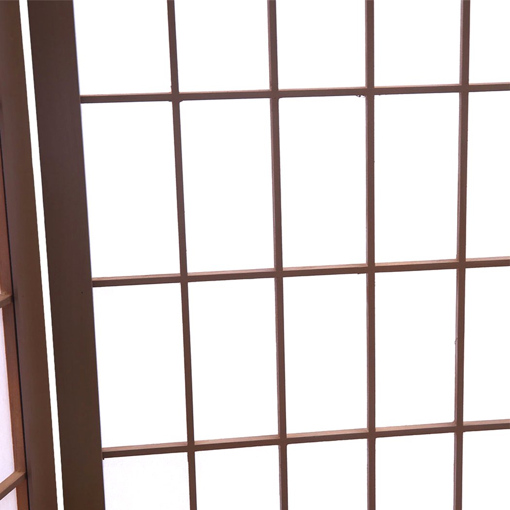 6 Panel Room Divider Screen Door Stand Privacy Fringe Wood Fold Grey Levede