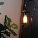 Industrial Floor Lamp with Adjustable Cage Shade in Bronze Finish Palermo