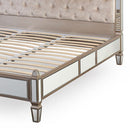 Antique Bedframe Mirrored Work Silver Colour Tufted Headboard Deep Quilting Melbournians Furniture