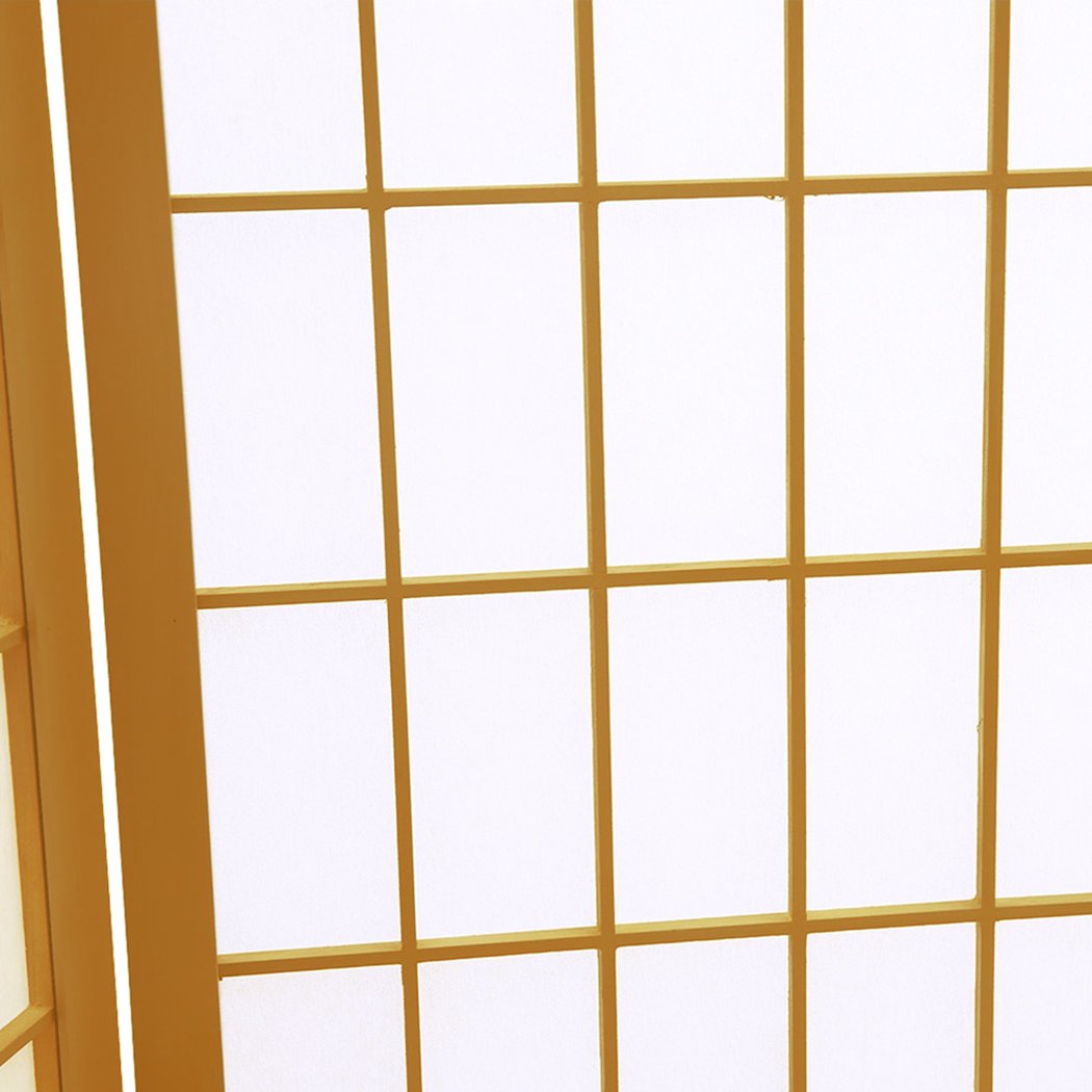 6 Panel Free Standing Foldable  Room Divider Privacy Screen Wood Frame Levede