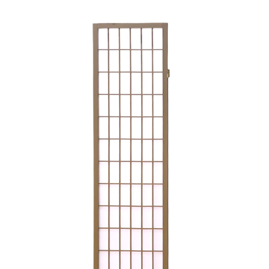 6 Panel Room Divider Screen Door Stand Privacy Fringe Wood Fold Grey Levede