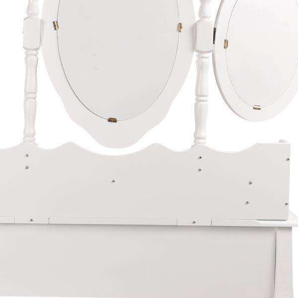 DRESSING TABLE JEWELLERY ORGANISER MIRROR MAKEUP DRAWER BEDROOM FURNITURE Levede