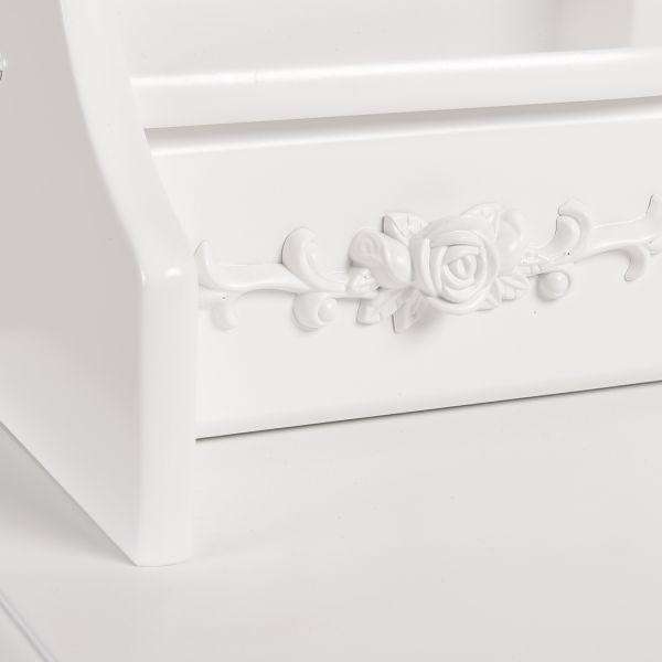 DRESSING TABLE JEWELLERY ORGANISER MIRROR MAKEUP DRAWER BEDROOM FURNITURE Levede