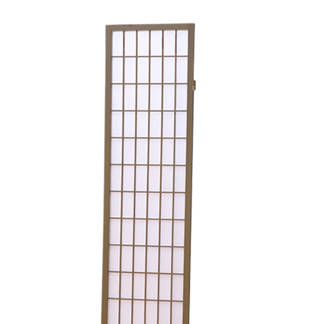 8 Panel Room Divider Screen Door Stand Privacy Fringe Wood Fold Grey Levede