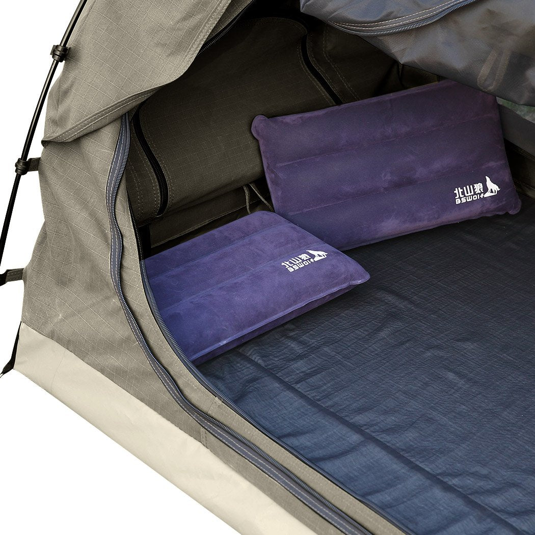 King Single Swag Camping Swags Canvas Dome Tent Free Standing Grey Mountview