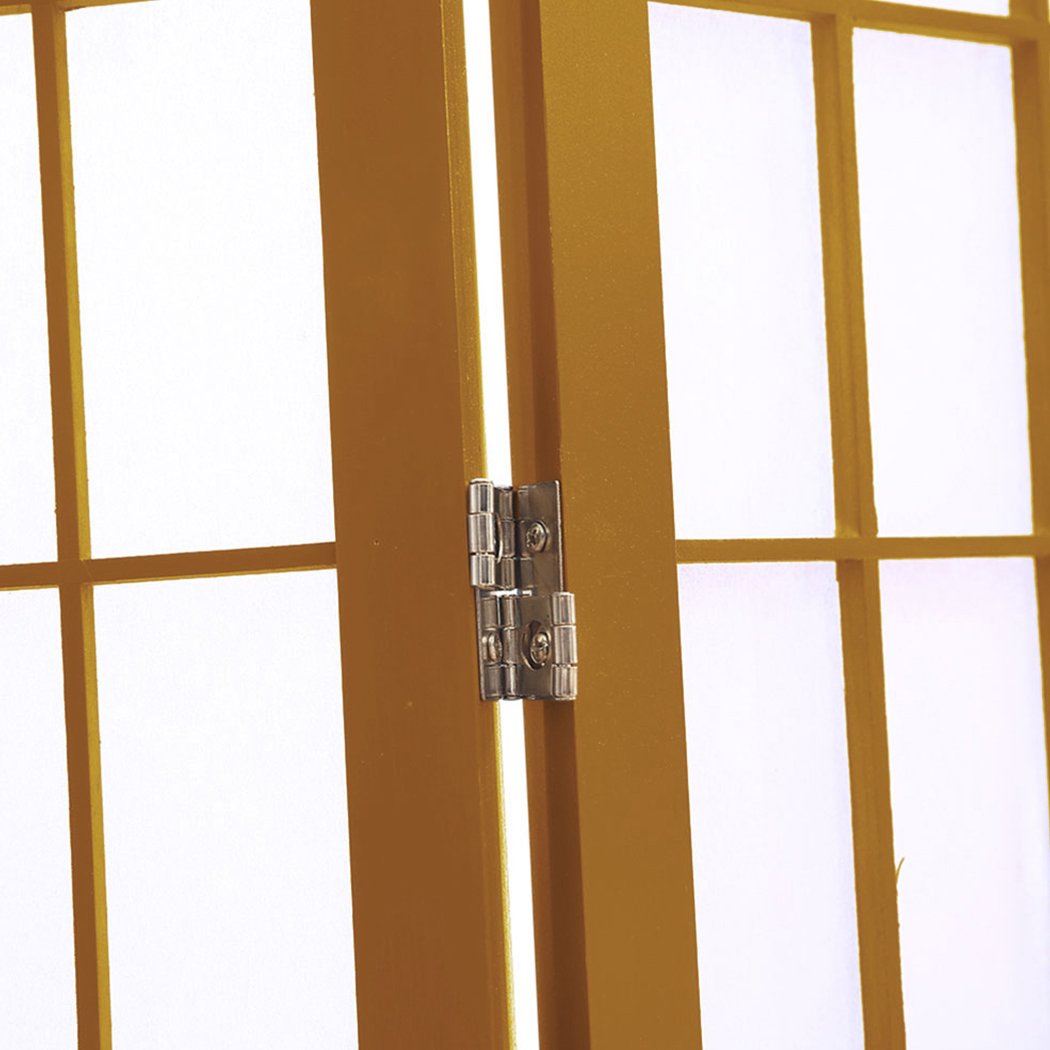 6 Panel Free Standing Foldable  Room Divider Privacy Screen Wood Frame Levede
