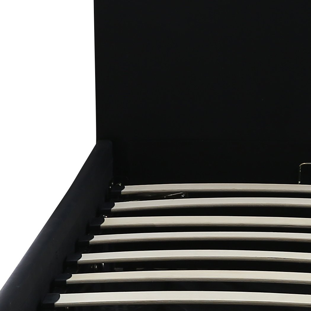 Bed Frame Gas Lift Premium Leather Base Mattress Storage Queen Size Black Levede