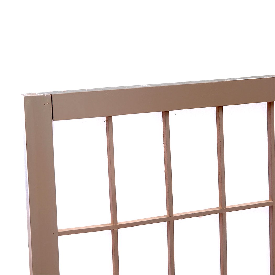 6 Panel Room Divider Screen Door Stand Privacy Fringe Wood Fold Grey Levede
