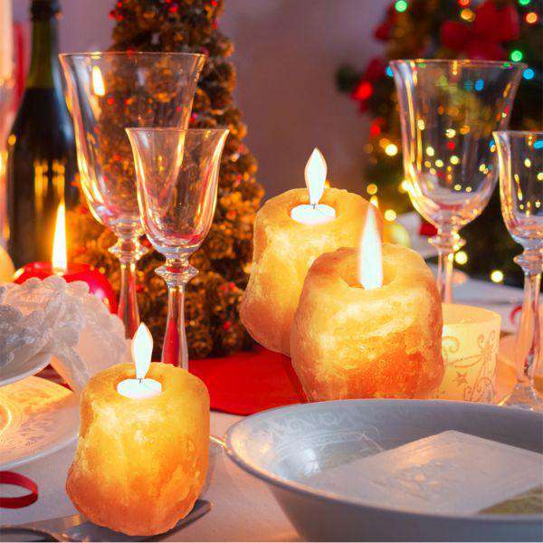 4X NEW HIMALAYAN SALT TEALIGHT CANDLE HOLDER DECOR NATURAL CRYSTAL IONIZER HOME Big Bedding Australia