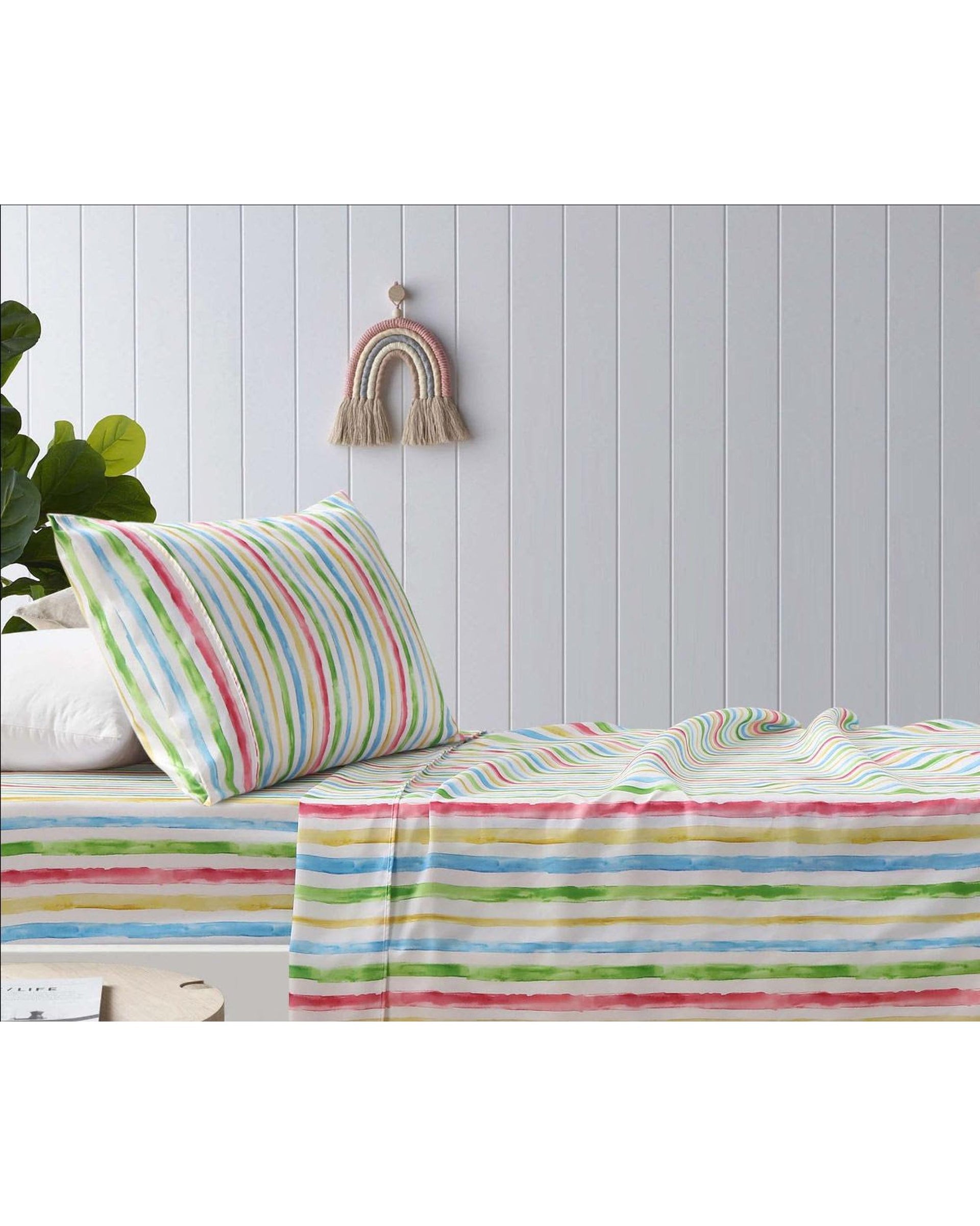 Happy Kids Stripes Printed Microfibre Sheet Set Happy Kids Bedding