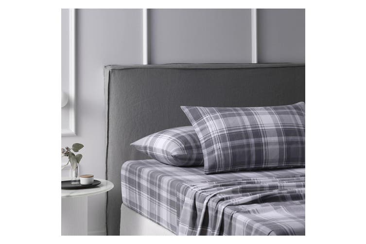 Accessorize Checkered Cotton Flannelette Sheet Set Accessorize