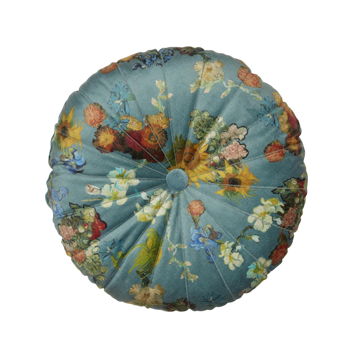 Bedding House x Van Gogh Boule de Fleurs Green Round Filled Cushion Bedding House