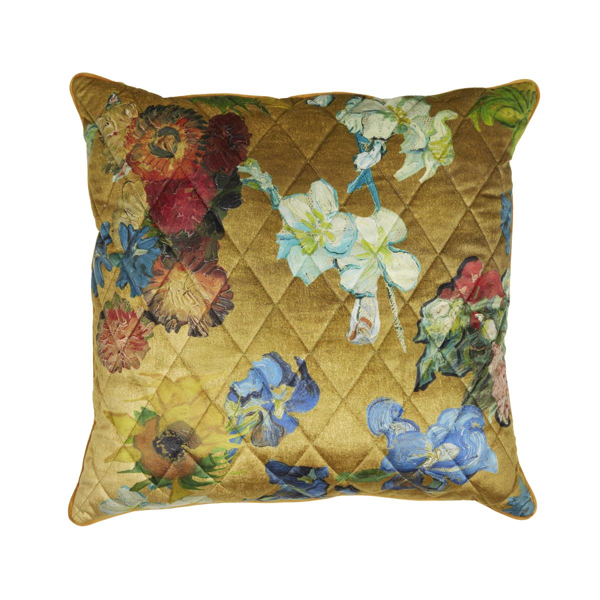 Bedding House x Van Gogh Carré Fleuri Gold Filled Cushion Bedding House