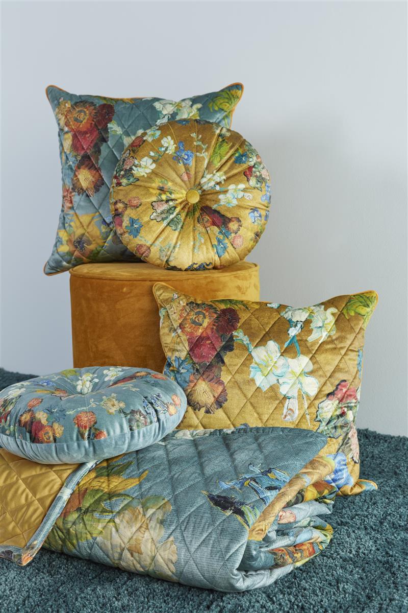 Bedding House x Van Gogh Carré Fleuri Gold Filled Cushion Bedding House