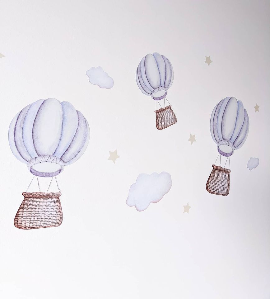 Pastel Hot Air Balloons Polka Art Prints