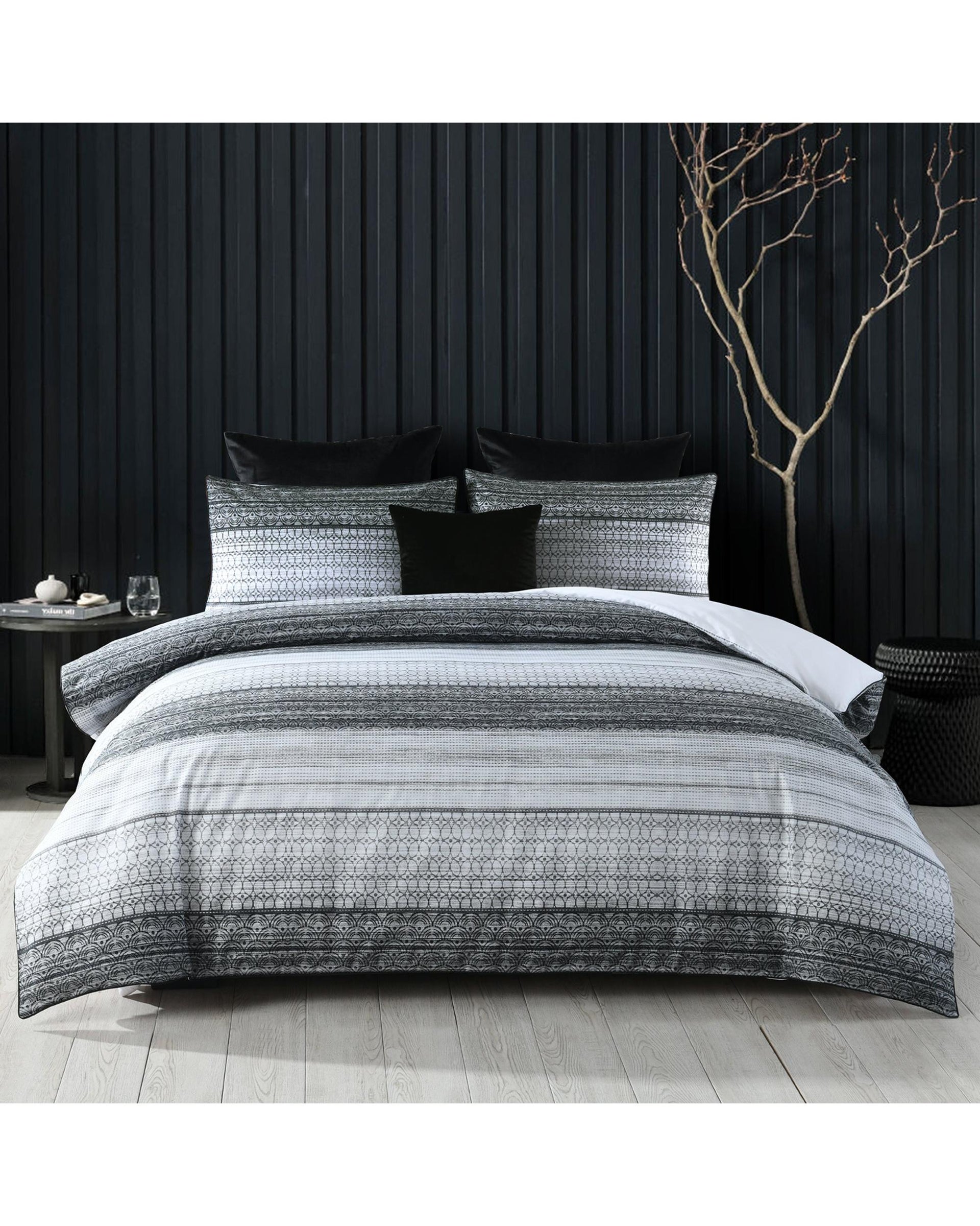 Bianca Bedding HARLEY QUILT COVER SET BLACK Bianca Bedding