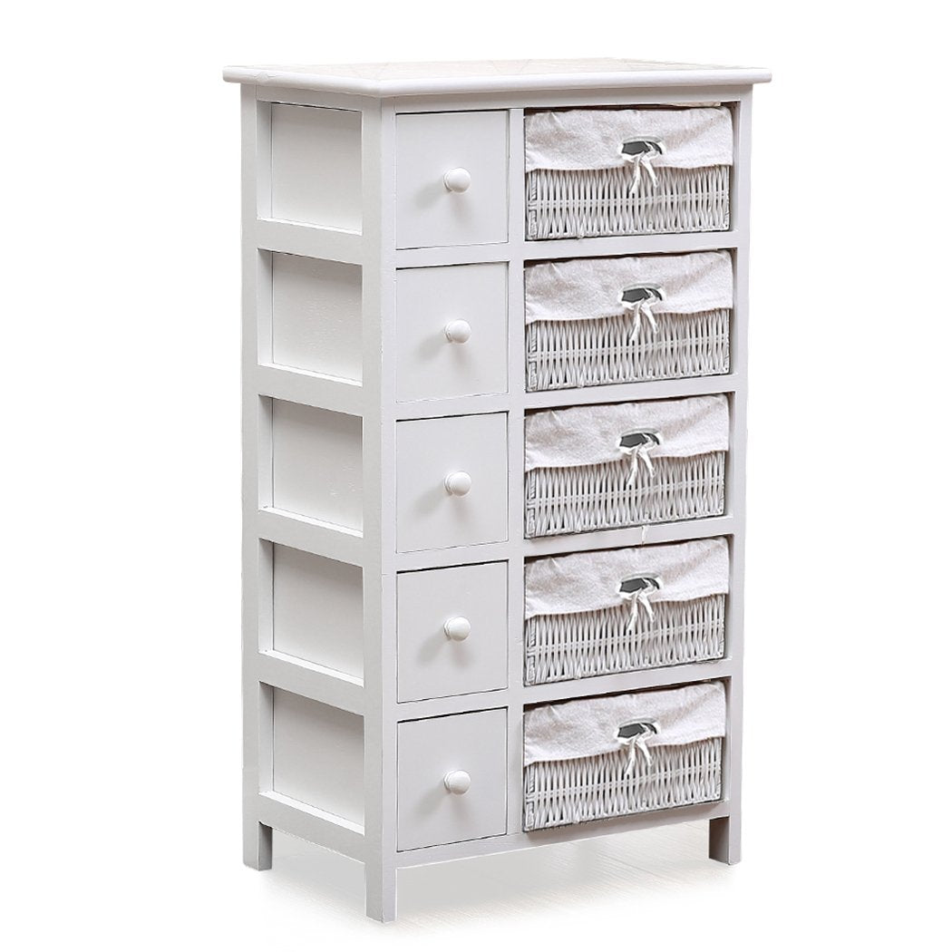 Bedside Tables Chest of 5 Drawers Wood Storage Cabinet Bedroom Furniture Levede