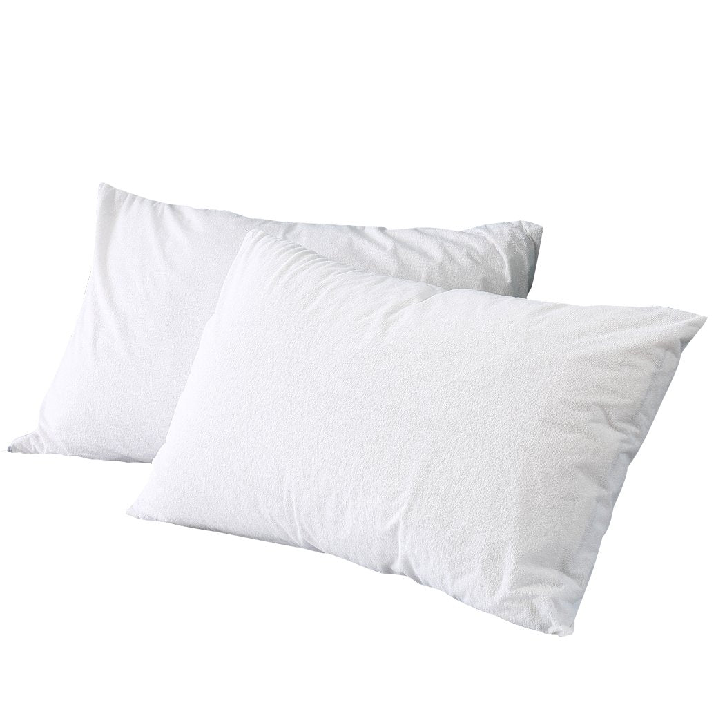 Pillow Protector Pillowcase Cases Cover Terry Cotton Soft Standard x2 Dreamz